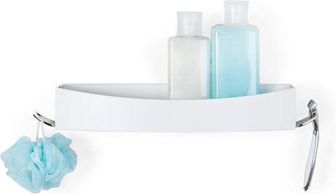 Better Living Clever Flip Shower Shelf, Basket or Shelf, Wall Mounted Shower Caddy Organizer with Removable Hooks, Multi-Purpose, No Drilling Adhe...