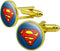 GRAPHICS & MORE Superman Classic S Shield Logo Round Cufflink Set Gold Color...