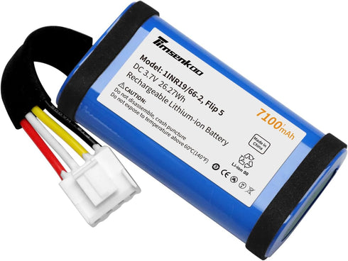 Upgraded 7100mAh Replacement Battery for JBL Flip 5 JBLFLIP5WHTAM Bluetooth Speaker, Fits Part No 1INR19/66-2 SUN-INTE-152 ID1060-B with Repair To...