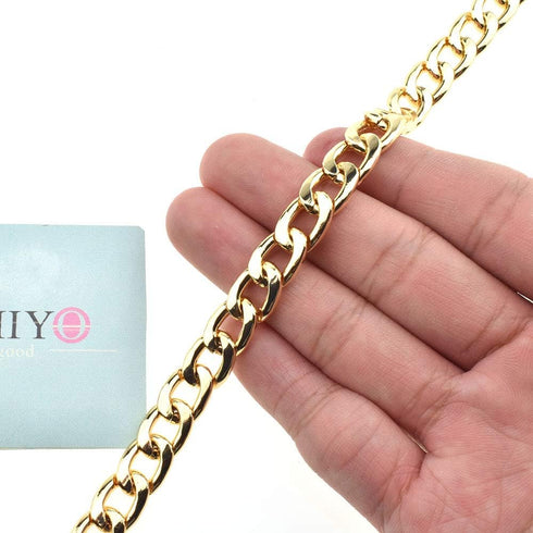 HAHIYO Purse Chain Strap Length 15.7 inches SPOT-ON Gold for Shoulder Cross Body Sling Purse Handbag Clutch Replacement Strap Comfortable Flat 0.4...