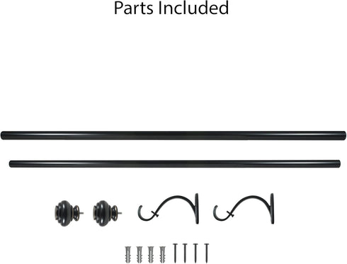 Decopolitan 1-Inch Urn Single Window Treatment Rod Set, 18 to 36-Inch, Antique Bronze...