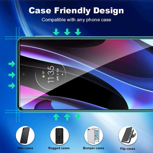 3 Pack Compatible for Motorola Edge Plus 2022 / Edge + 2022 /Edge Plus 2022 5G UW empered Glass Screen Protector,Case Friendly,Ultra HD, 9H Hardne...