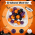 125Pcs Halloween Wooden Beads Pumpkin Wood Beads Garland Craft Round Loose Bead Ornaments for Jewelry Making Bead Assortments DIY Necklace Bracele...