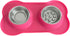 Double Pet Bowl with Silicone Mat Slow Feeder Pink...