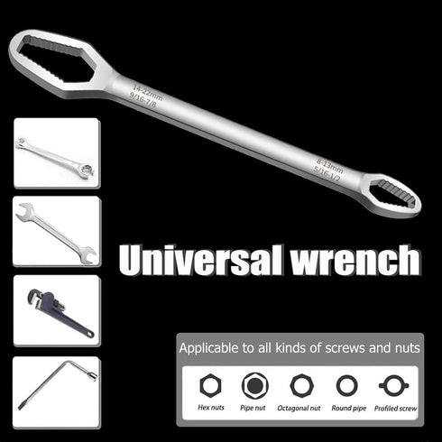 Multifunctional Wrench Self-Tightening Adjustable All-Wrench, 8-22mm Double-Headed Wrench for Outdoor Riding or Home Auto Repair...