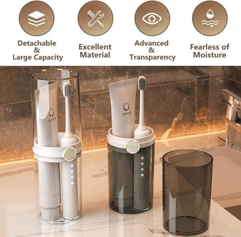 Travel Electric Toothbrush Cup holder, Portable Travel Toothbrush Case, Toothbrush and Toothpaste Travel Kit, Toothbrush Storage Container for Tra...