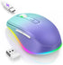 Wireless Mouse Jiggler - LED Wireless Mice with Build-in Mouse Jiggler Mover, Rechargeable Moving Mouse for Computer with Undetectable Random Move...