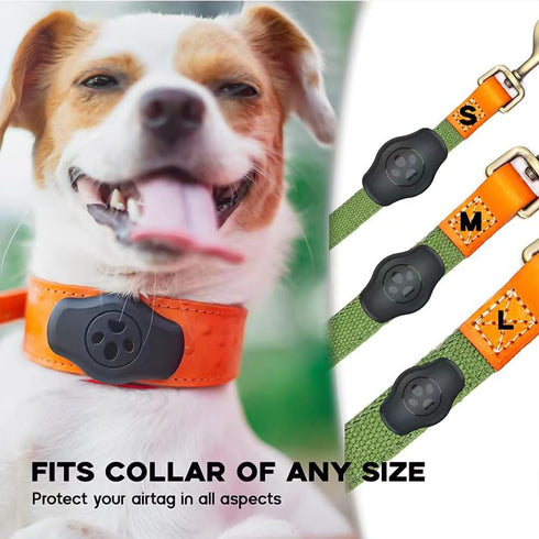 Airtag Dog Collar Holder Waterproof Dog Airtag Holder Ultra-Durable Lightweight Full Body Covered Anti-Lost Apple Air Tag Case for Dog & Cat Colla...