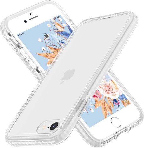 MATEPROX Compatible with iPhone SE 2022, iPhone SE 2020, iPhone 8, iPhone 7 Case, Clear Shield Heavy Duty Anti-Yellow Anti-Scratch Shockproof Cove...