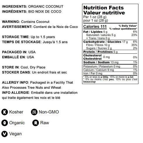 Food to Live - Organic Coconut Flour, 8 Ounces - Non-GMO, Kosher, Raw, Vegan, Unsweetened, Unrefined, Unsulfured Fine Powder, Bulk, Great for Baki...