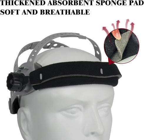 Welding Helmet Headgear - TRQWH Welding Hood Headgear Replacement Headgear Welding Helmet Accessories Welding Headgear with Sweatband for Side Vie...