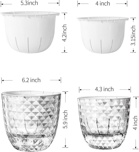 Self Watering Pots for Indoor Plants, Plant Pots Indoor 4/6 Inch, Small Plant Pots, Flowers Pots for Indoor Plants, Self Watering Planter for All ...