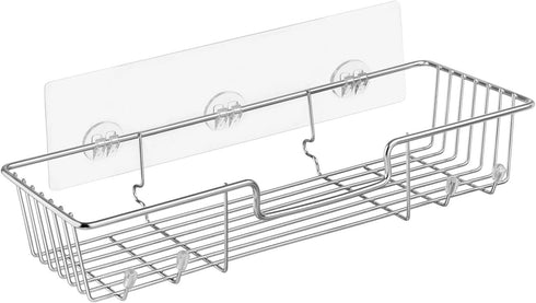iPEGTOP Adhesive Shower Caddy Bathroom Shelf Storage with Hooks for Shampoo Conditioner Holder Kitchen Organizer Basket, No Drilling Wall Mounted,...