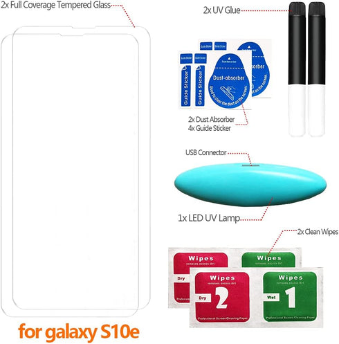 Johncase [2 Pack Screen Protector Compatible for Samsung Galaxy S10e, New Upgrade Glass Full Edge 3D Curved Tempered Film W/UV Liquid Adhesive Lig...