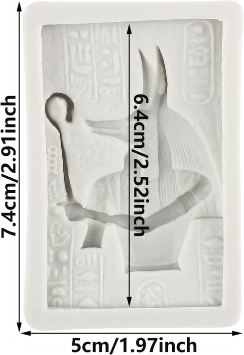 Egyptian Anubis Silicone Fondant Mold Anubis Sphinx Mummy Chocolate Mold Egypt Candy Molds For Sugar Cake Decorating Cupcake Topper Gum Paste Poly...