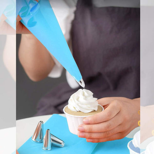 16 Pcs Reusable Pastry Piping Bags Silicone Icing Bags with 8 Coupler for Icing Frosting Decorate Cake, (10,12,14,16 inch)...