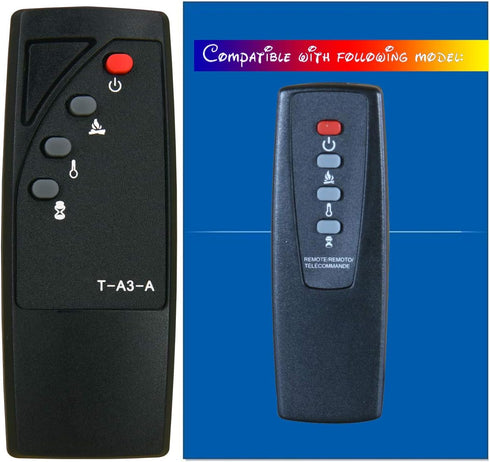 Replacement for Twin Star ClassicFlame Classic Flame Dura flame Fireplace Stove Heater Infrared Remote Control 18EF023GRA 18EF023SRA 23EF023GRA 23...
