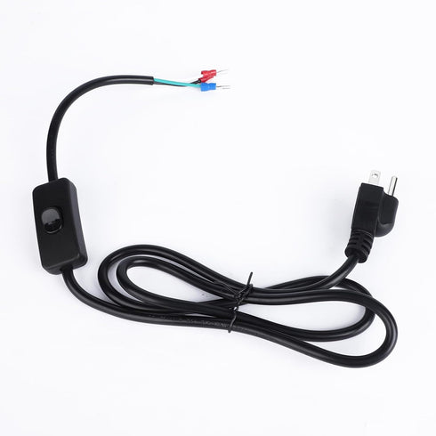 DROK 4FT Power Cable 3 Prong Grounding Plug, AC Power Cord Extension Cord with Switch On/Off and Fork Terminal Connectors, AC/DC Adapter 18 AWG fo...