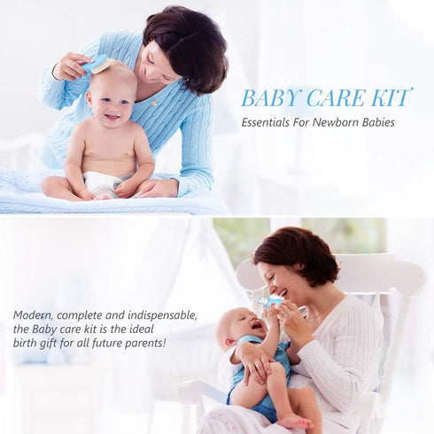 Baby Grooming Kit, 15 in 1 Portable Baby Safety Care Kit with Baby Brush and Comb Set Nail Clippers Nasal Aspirator etc for Nursery Newborn Infant...