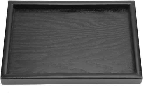 Solid Wood Serving Tray Rectangle Shape Tea Coffee Drinks Plate Snack Food Meals Breakfast Restaurant Platter Dining Tableware(8.66 x 5.91 inch)...