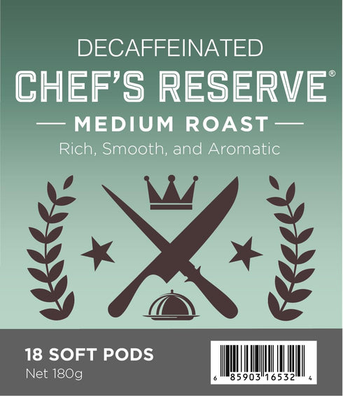 Wolfgang Puck Coffee, Chef's Reserve Decaf, 9.5 Gram Pods, 18 Count...
