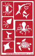 3 Armour Etch Over N Over Reusable Glass Etching Stencils Set | Wild Life Animals, Sea Creatures, Birds Theme...
