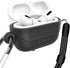 WaterProof Case for AirPods pro 2nd generation, Anti-Lost Silicone Protective Cover, Wireless Charging & LED Visible, with carabiner(Black 01)...