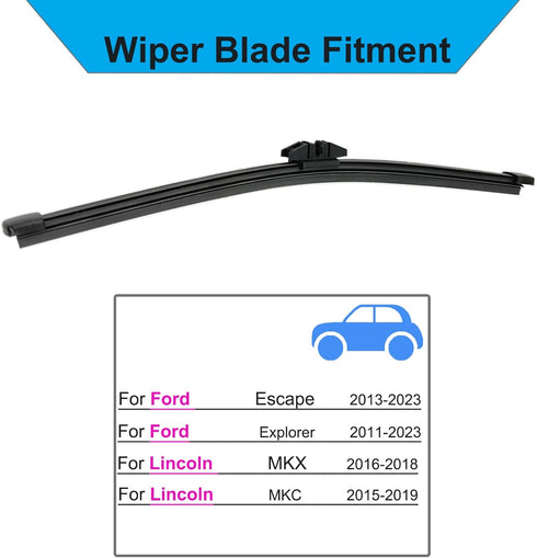 Rear Wiper Blade-11 inch Rear Windshield Wiper Blades for Ford Explorer 2011-2019, Ford Escape 2013-2019, Lincoln MKX 2015-2018, Lincoln MKC 2015-...