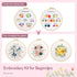 Embroidery Kit for Beginners, Starters with Stamped Pattern, 5 Sets Cross Stitch Kits for Adults Hand Craft Lover with Embroidery Cloth, Hoop, Col...