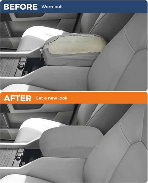 ISSYAUTO Center Console Cover Compatible with 2009-2015 Pilot Armrest Cover Replacement Console Lid Leather Cover, Gray...