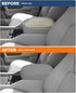 ISSYAUTO Center Console Cover Compatible with 2009-2015 Pilot Armrest Cover Replacement Console Lid Leather Cover, Gray...