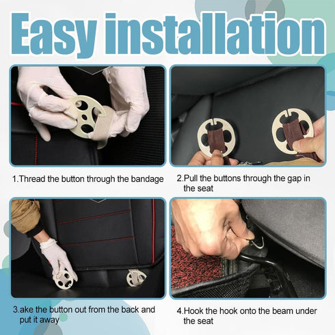 24PCS Car Seat Cover Plum Plate Metal Hooks, 12Pcs Plastic Car Seat Covers Chucks and 12Pcs Metal Hooks Locking Clip Plastic Card Fixed Fastener B...
