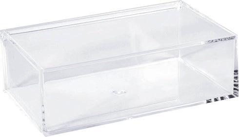Hammont Clear Acrylic Box with Hinged Lid – Small Plastic Organizer for Office, Desk, Makeup, Crafts, Cotton Balls, Jewelry & More | 6.5"x3.5"x2" ...