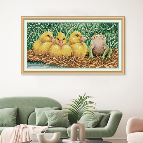 CROSSDECOR Stamped Cross Stitch Kits,Animals Counted Cross-Stitch Needlepoint Kits for Beginners,Embroidery Kit Arts and Crafts for Home Wall Deco...