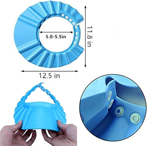 3Pack Baby Shower Cap Bath Visor for Toddlers Shampoo Cap Shower Protection Hat - Adjustable Soft Hair Washing Guard, Bath Shield Visor Hat,Eyes a...