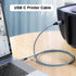 USB B to USB C printer cable 1m ?3.3 FT ? with USB A to USB C female adapter,USB C to USB-B compatible with MacBook Pro/Air, Yamaha piano keyboard...
