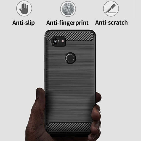 Google Pixel 2 XL Slim Case, Thin Soft Flexible TPU Silicone Skin Rubber Carbon Fiber Anti-Scratch Shockproof Protective Cover for Pixel 2XL,Brush...