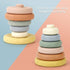 BOBXIN Stacking & Nesting Rings Toy, Soft Circle Stacker, 6 pcs Building Stacker,Teethers for Baby, Squeeze Play with letter, Animal and Graphic, ...