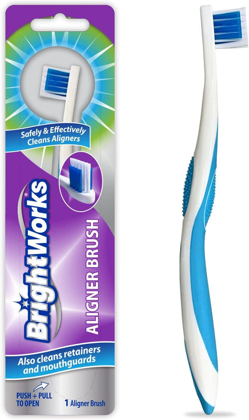 Aligner Brush (3 Pack) Safely and Effectively Cleans Aligners, Retainers, Mouth Guards, and Night Guards. Easy to Use and Safe for Most Dental App...
