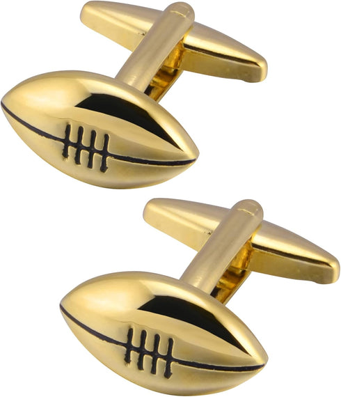 American Football Jewelry Cufflinks for Men Classic Tuxedo Cuff Links for Football Fans Wedding Daily French Shirt In Gift Box...