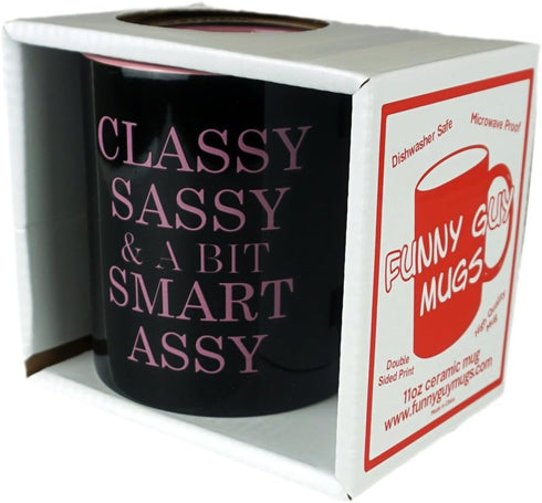 Funny Guy Mugs Classy Sassy and A Bit Smart Assy Ceramic Coffee Mug - 11oz - Ideal Funny Coffee Mug for Women and Men - Hilarious Novelty Coffee C...