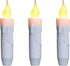 CVHOMEDECO. Flickering Taper Candles LED Drip Flameless Candles, Battery Operated with Timer, White, 4-3/4 Inch, Set of 3...