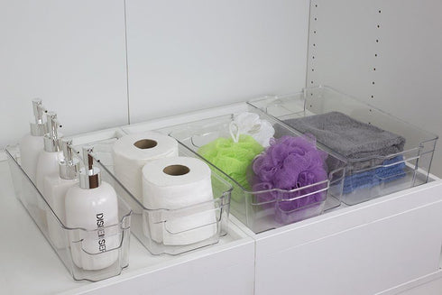 Home Basics Clear Acrylic Food Storage Container Bin for Fridge Freezer or Pantry, Stackable with Handles. Organize Fruit, Vegetables, Yogurt, Sna...