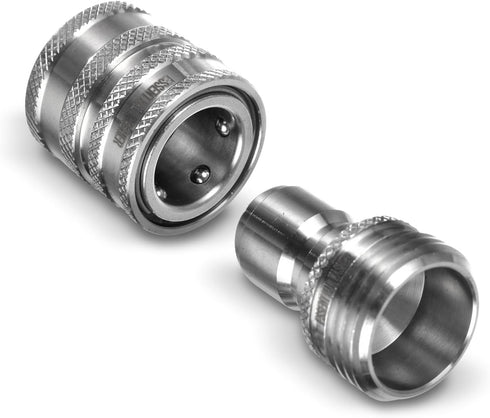 ESSENTIAL WASHER Garden Hose Quick Connect Hose Fittings - 3/4 Inch Stainless Steel Water Hose Quick Connect Set - Garden Hose Connector Set, Pres...