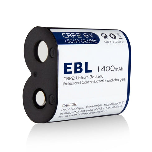 EBL CR-P2 Batteries, 6V 1400mAh Lithium Photo Battery Replaces 223A DL223A EL223AP...