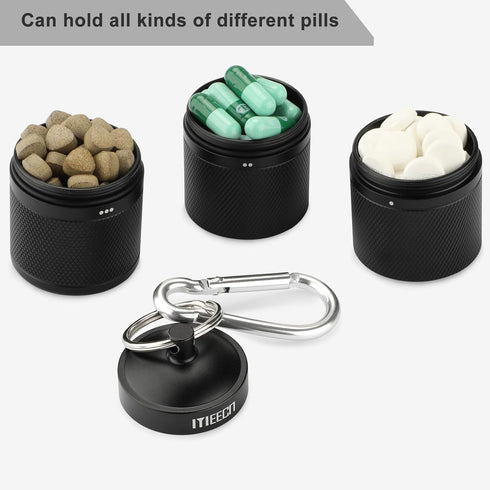 Three-Layer Large Pill Organizer Pill Box, Metal Pill Dispensers Waterproof Pill Container Can Store Pills Anything Sizes, Vitamins, Cod Liver Oil...