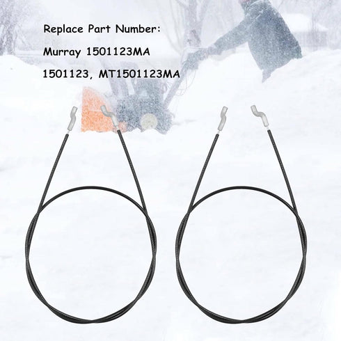 1501123MA Front Drive Clutch Cable for Murray Craftsman Snapper Simplicity Snow Thrower Snowblower MT1501123MA (2-Packs)...