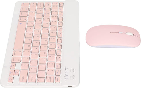 Bluetooth Keyboard Mouse Set, 10 Inch USB Charging Ultra Thin Quiet Keyboard with DPI Mouse, Composite Keys Keyboard Mouse Combo for Cellphone Lap...