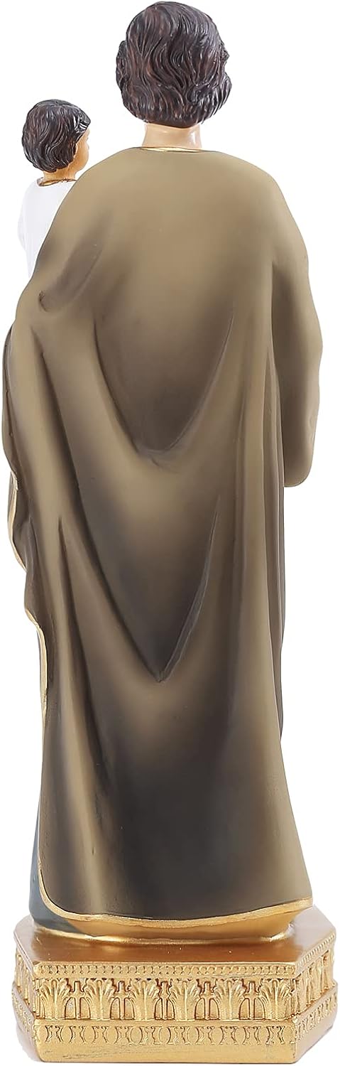 Galiyen St. Joseph and Child Jesus Statues, Hand-Crafted 8 Inch Saint Joseph Resin Figurines, Catholic Religious Renaissance Collection Decoration...