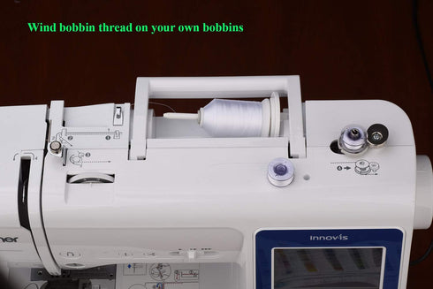 Simthread 4 White 2 Black 60WT Sewing Bobbin Fill Machine Embroidery Thread - 1500 Meters Spool Each…...